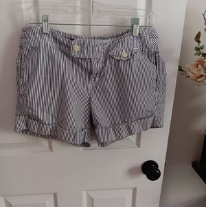 Tommy Hilfiger Black and White Striped Women's Shorts. 8